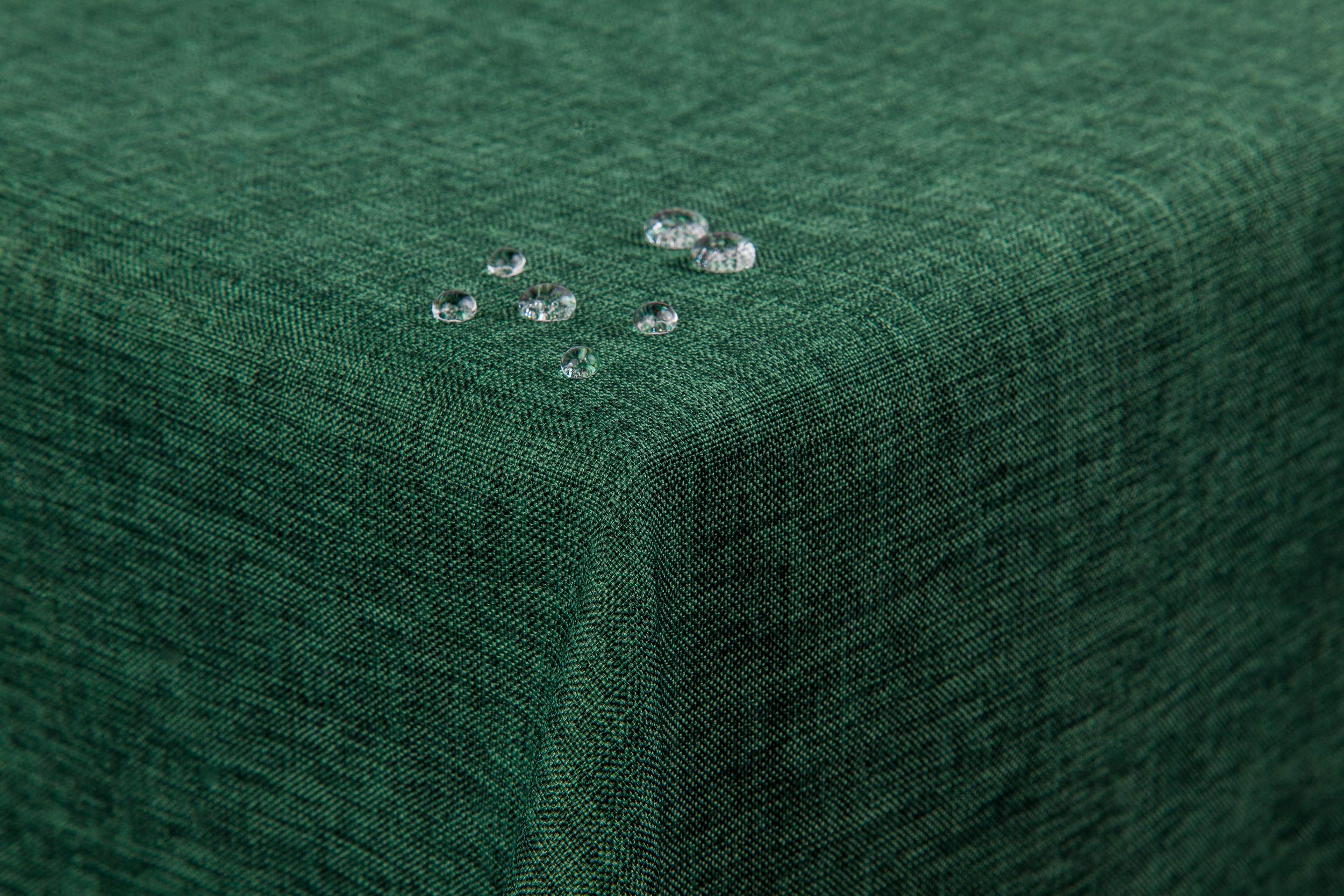 texpot Garden Tablecloth 130 x 220 cm in Dark Green with Linen Look Lotus Effect Stain Protection Non-Iron Tablecloth — image 1