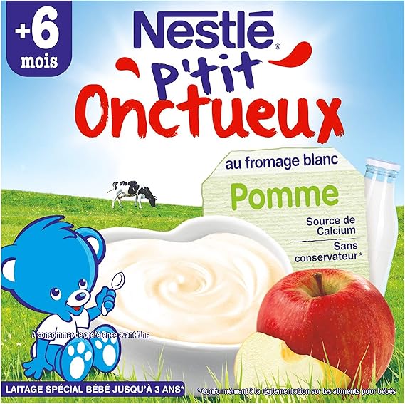 Nestle Bebe P Tit Onctueux Au Fromage Blanc Pomme Laitage Des 6 Mois 4 X 100g Pack De 6 24 Laitages Amazon Fr Epicerie