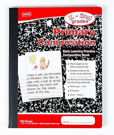 Staples Primary Composition Book 9 3 4 X 7 1 2