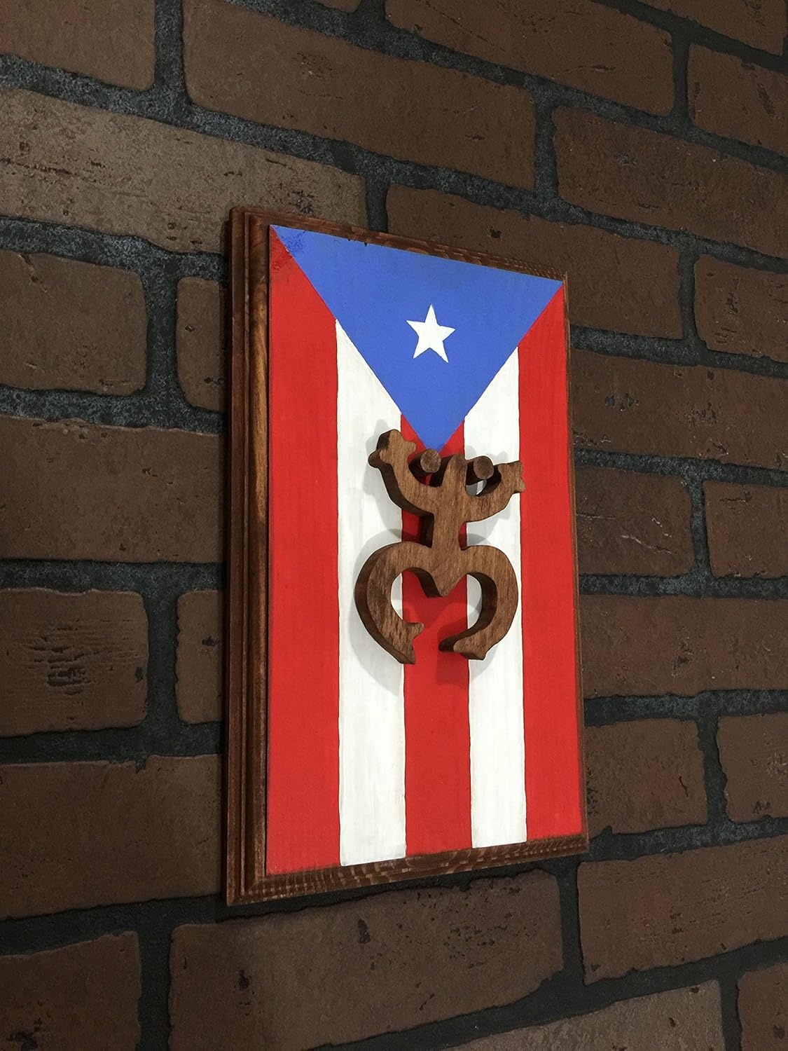 Amazon Com Puerto Rico Flag Taino Coqui Wood Wall Plaque Rustic