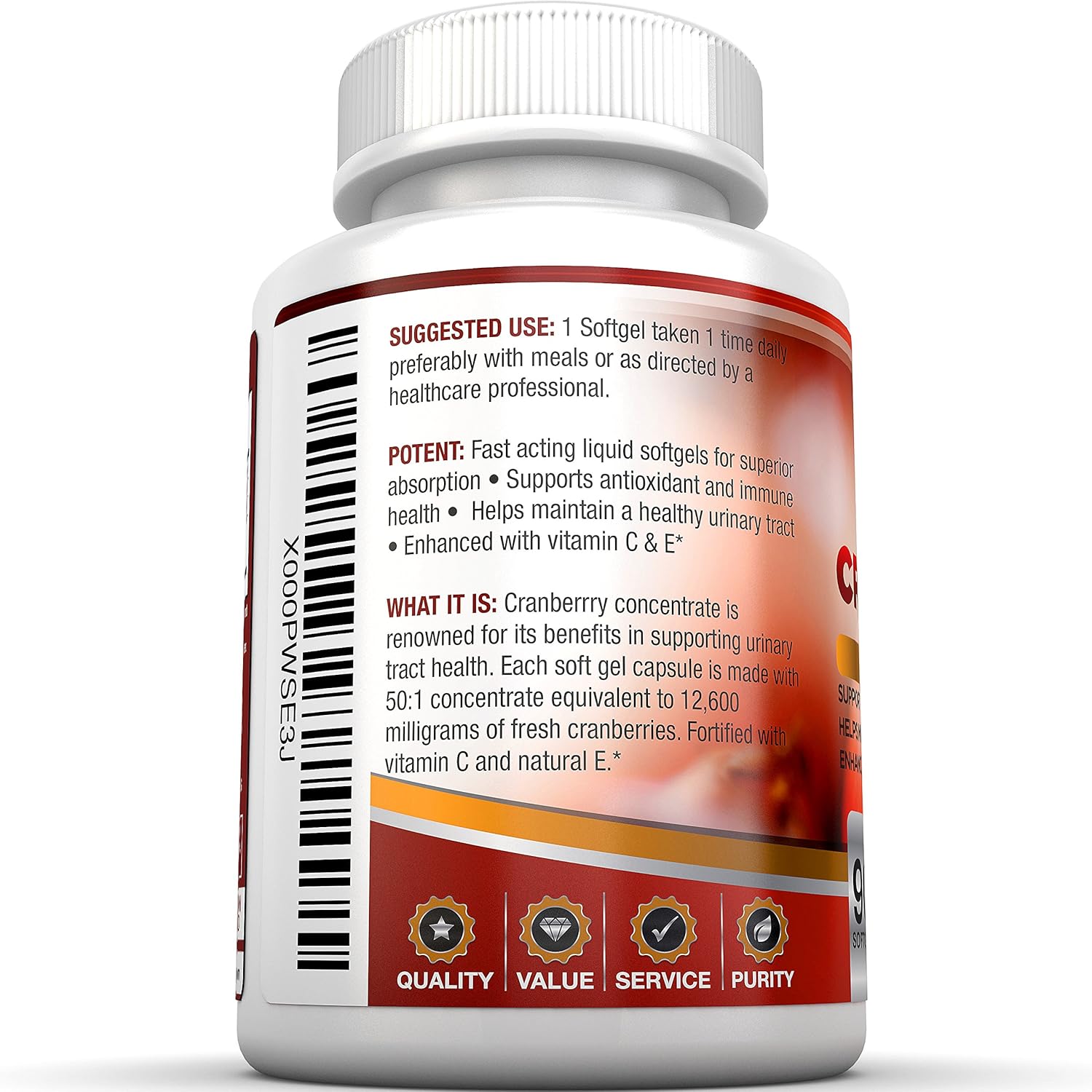 BRI Nutrition 3X Strength 12,600mg CranGel Power Plus: High Potency, Maximum Strength Cranberry SoftGel Capsules Fortified with Vitamins C and Natural E - 90 Softgels: Health & Personal Care