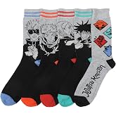 Bioworld Jujutsu Kaisen Character Art Adult 5-Pair Casual Crew Socks-OSFA