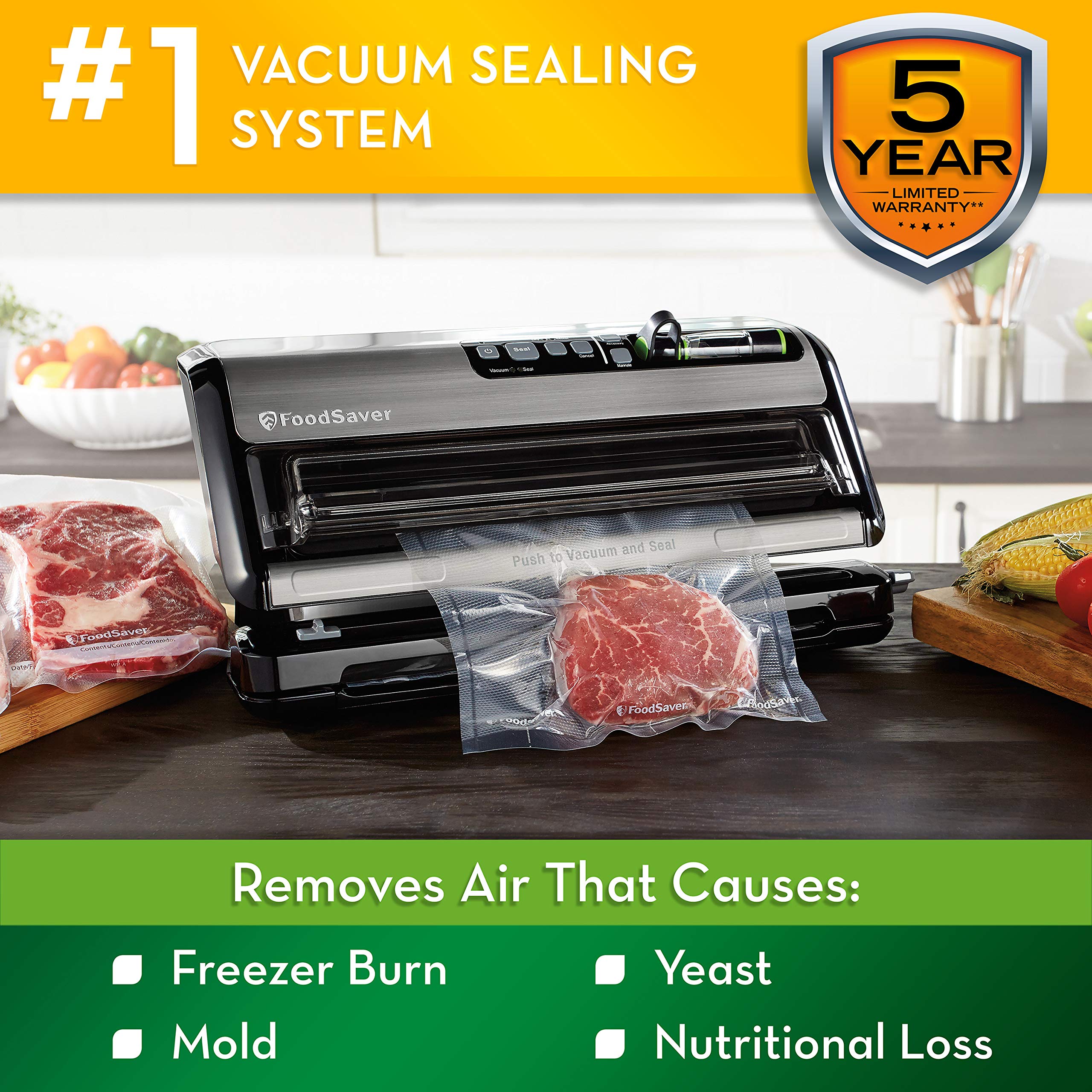 FoodSaver Vacuum Sealer 2in1 System Plus Starter Kit FM5200000