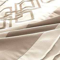 Chezmoi Collection Ariel 7-Piece Taupe Geometric