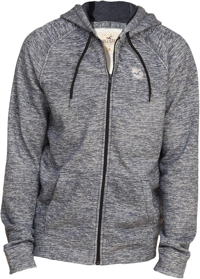Hollister - Homme - Textured Icon Hoodie Sweat ?� Capuche Sweatshirt Longue - Taille M - Navy 