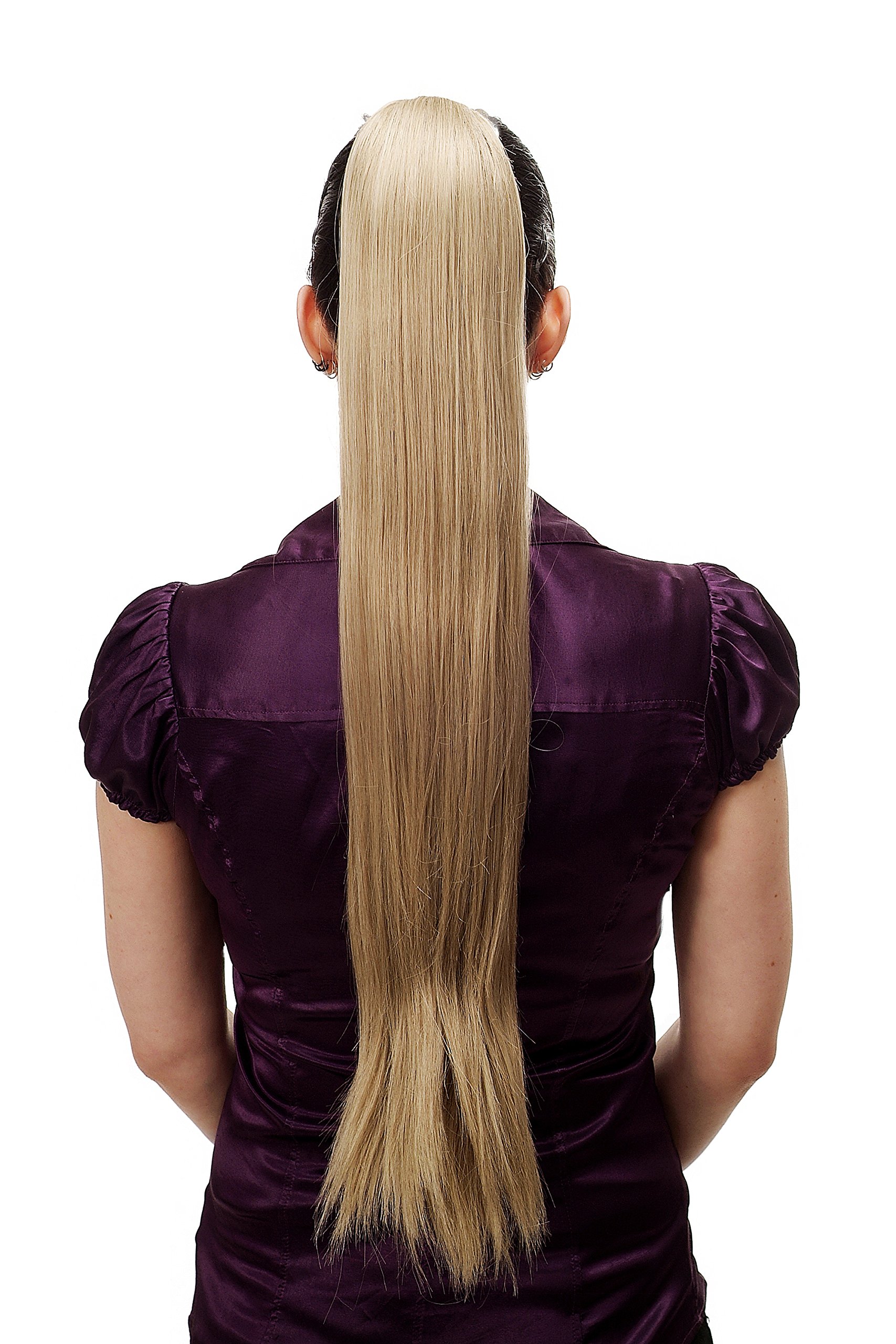 WIG ME UP - Hairpiece PONYTAIL with Claw Clamp/Clip extremely long straight & smooth blond mix T113-613L/18 70 cm