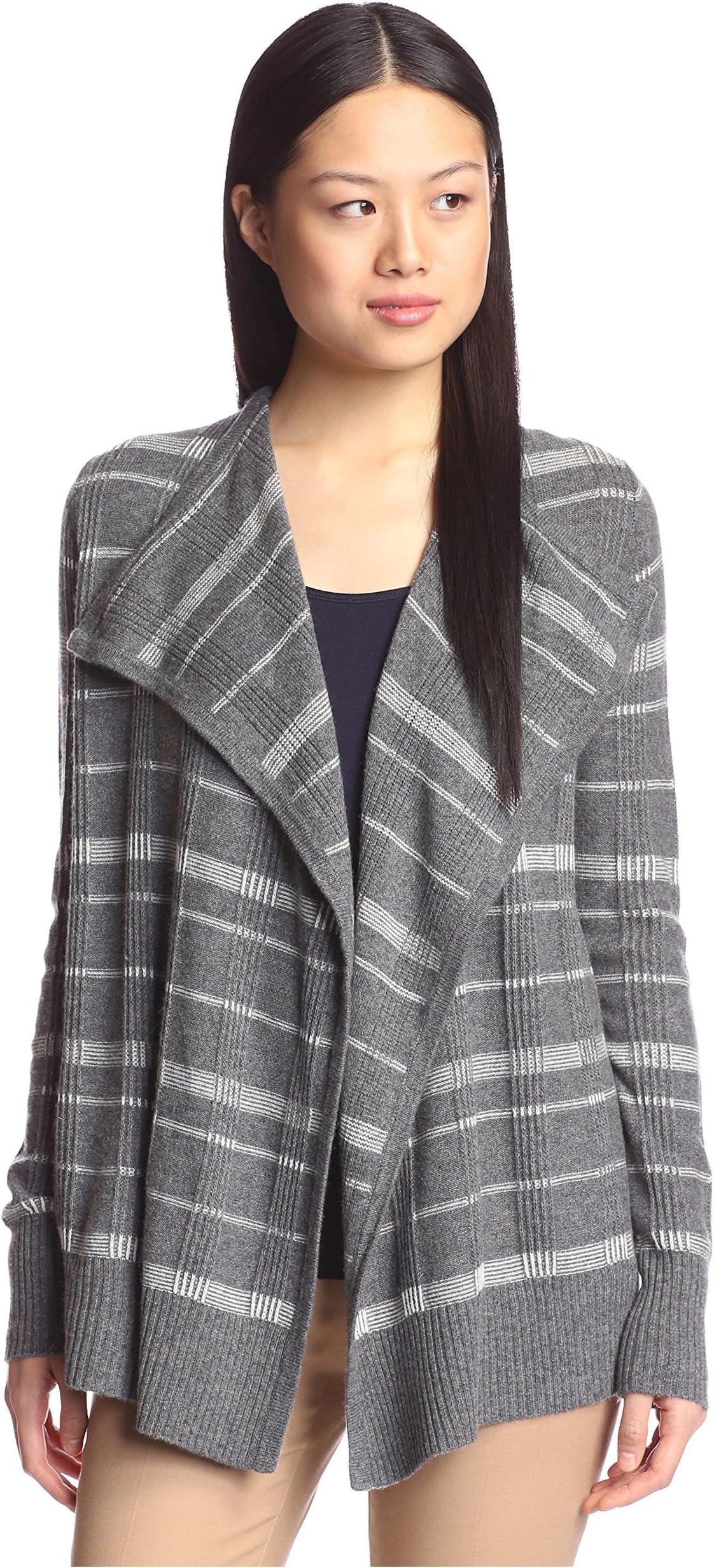 Cashmere Addiction Women's Plaid Cascade Cardigan