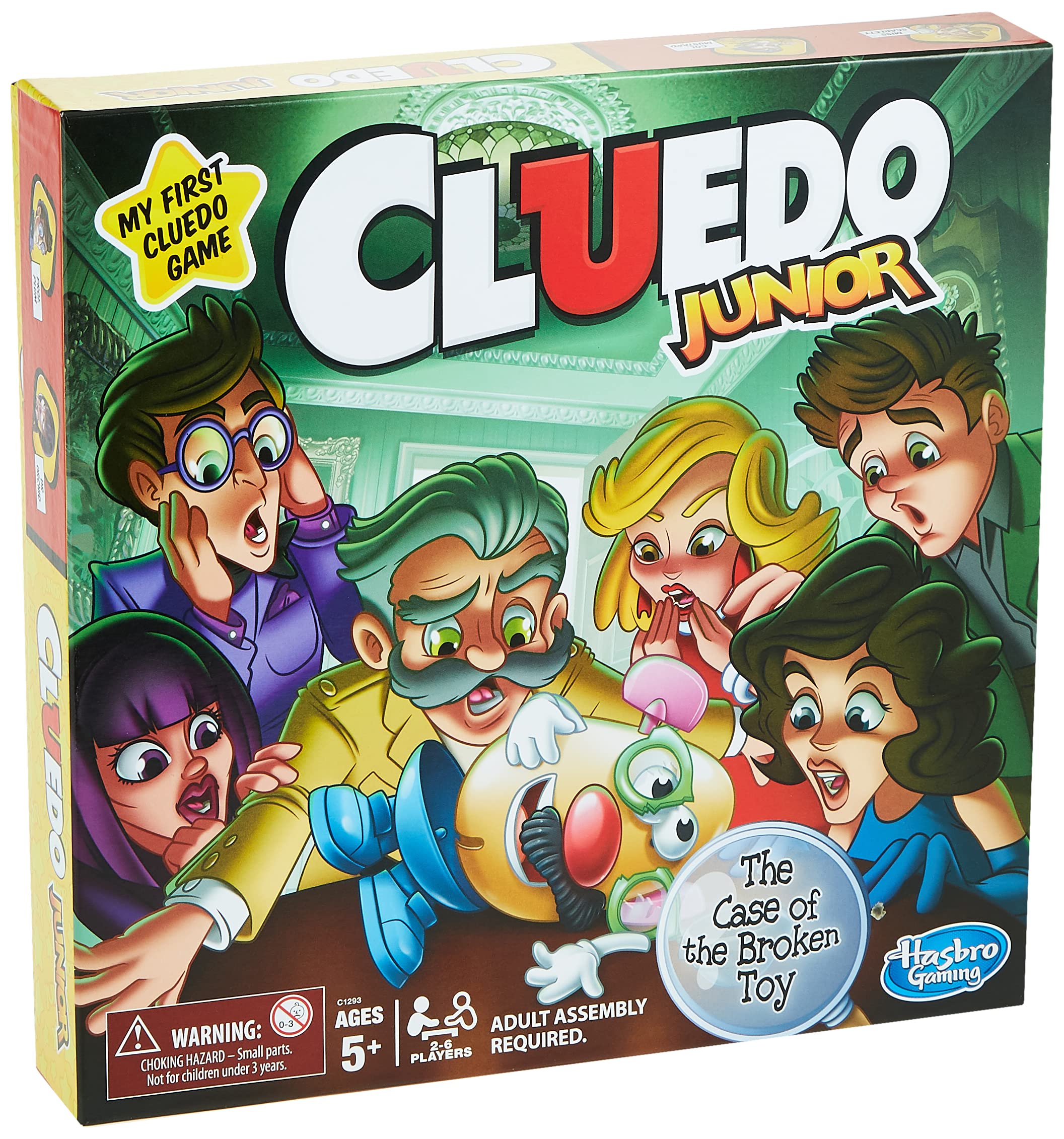 Cluedo Junior Board Game for Kids Ages 5+, Mystery Game with Classic Characters, Solve the Broken Toy Case, for 2–6 Players, Perfect Christmas Game For Families That Love Classic Games