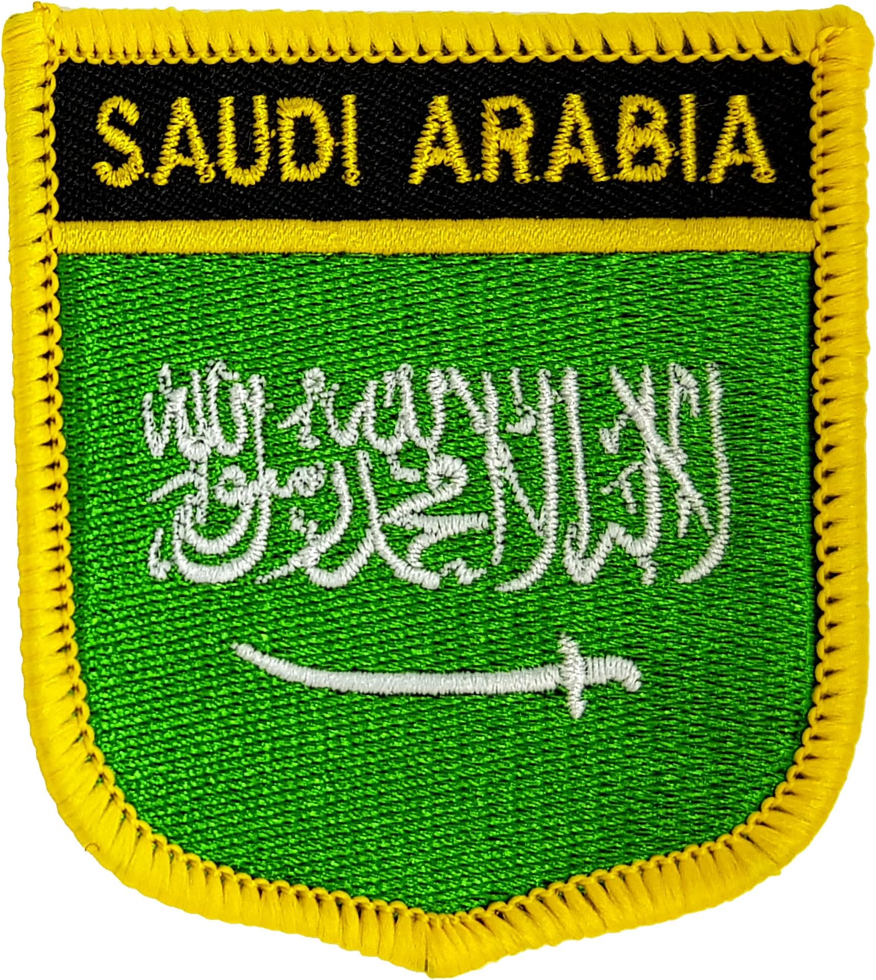 Saudi Arabia World Country National Flags Shield Shaped Embroidered Patch Applique