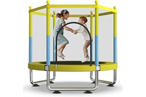 YOZOIA Trampoline for Kids,60" Toddler Trampoline Indoor and Outdoor,Toddler Trampoline with Safety Enclosure Net,Baby Trampoline,Small Trampoline for Kids 3-8,Gifts for Boys and Girls