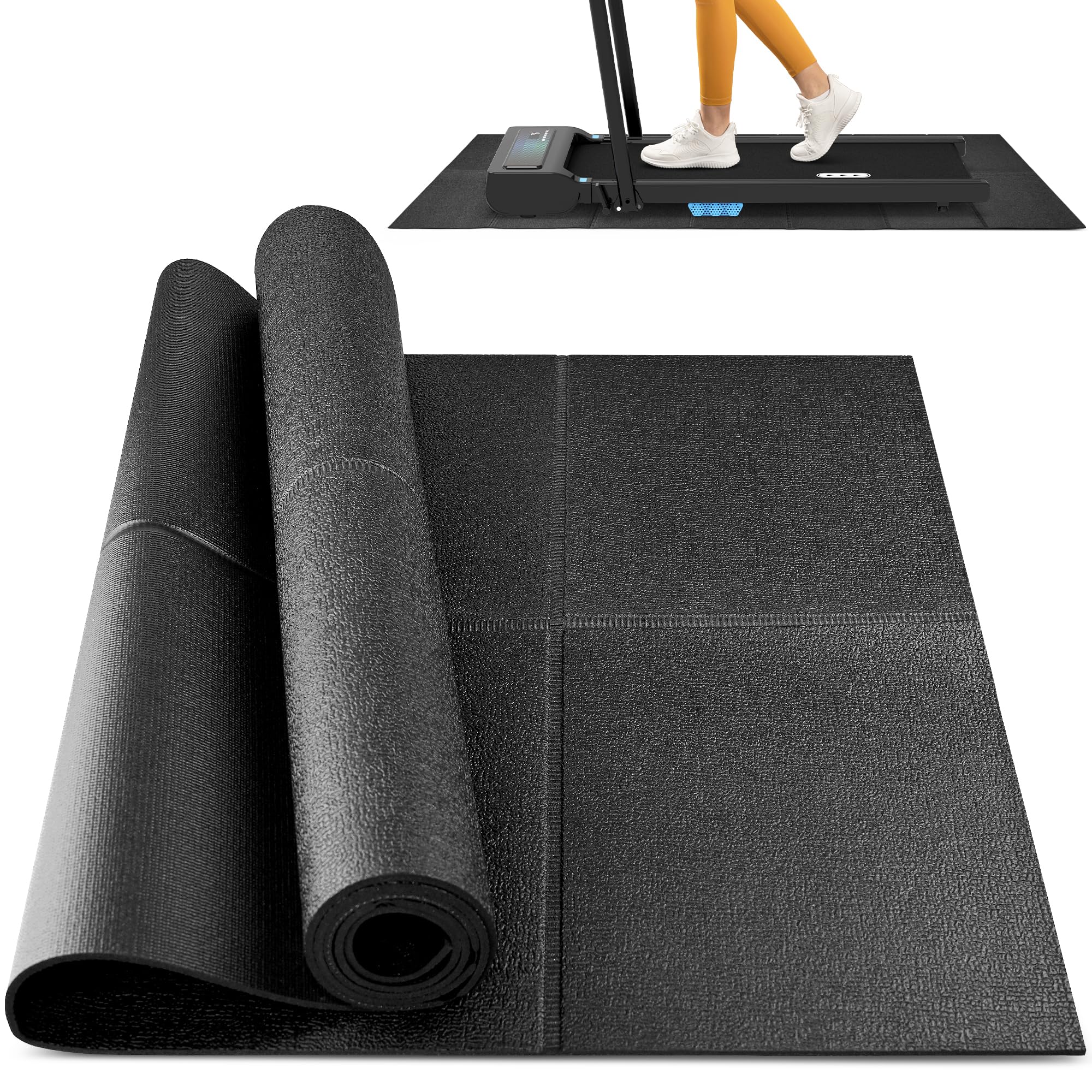 Photo 1 of Rellfit Foldable Rubber Treadmill Mat - Exercise Bike Mat with Waterproof Non-Slip Shock Absorption, Exercise Equipment Mat to Protect Floor for Home Gym Workout