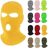 Pukavt 3 Hole Winter Knitted Mask, Full Face Cover Ski Mask Warm Balaclava for Skiing, Motorcycle, Snowboard