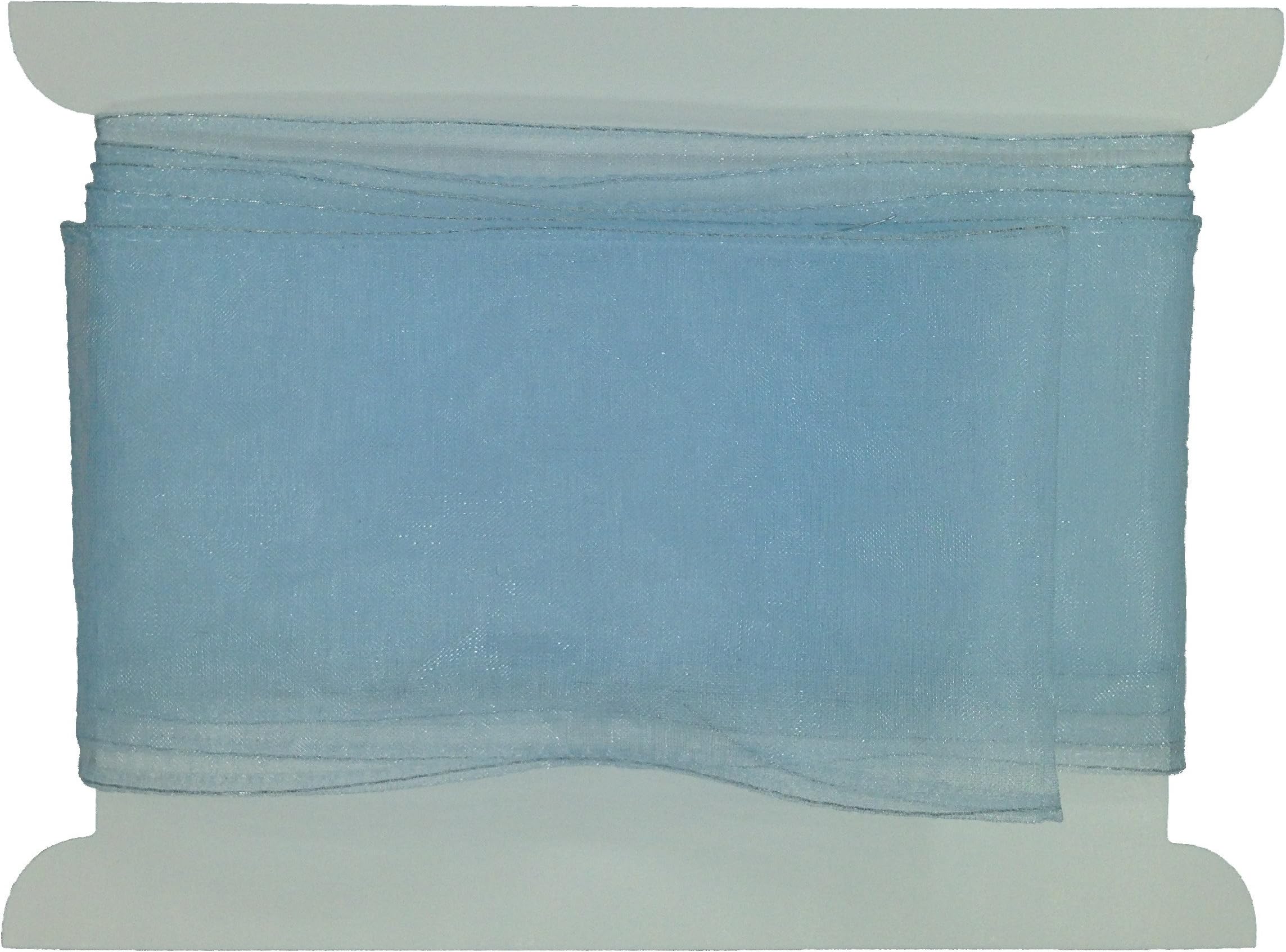 Truly Madly Deeply Pale Blue 60mm Wide Wired Organza Ribbon. Great for Birthday Decoration, Gift wrap, Christmas Ribbon, Wreath Making Supplies, DIY Crafting, Cut to Custom Lengths (max 20 Metres)