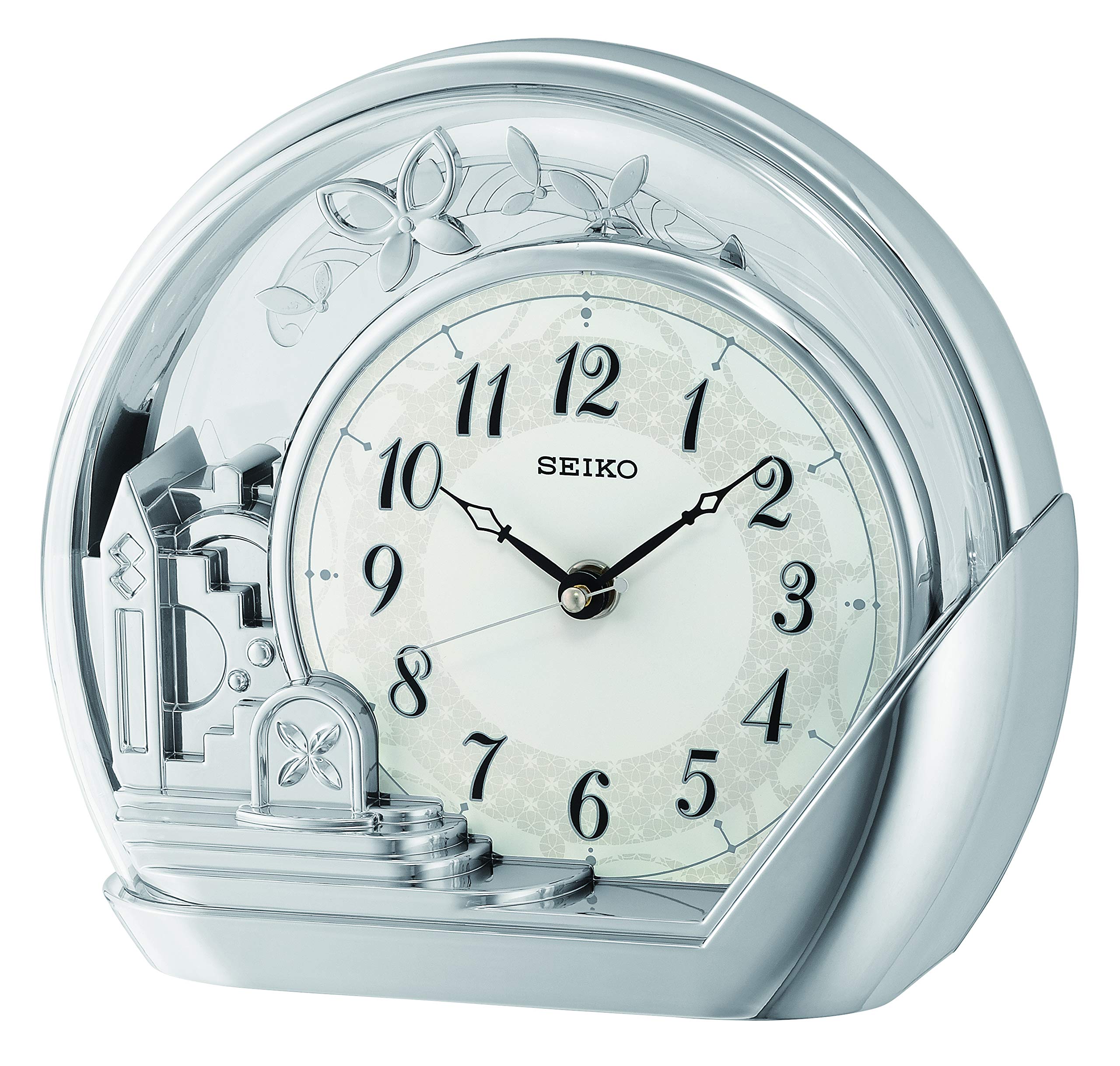 Seiko QXN232S Table Clock Pendulum Silver Plastic