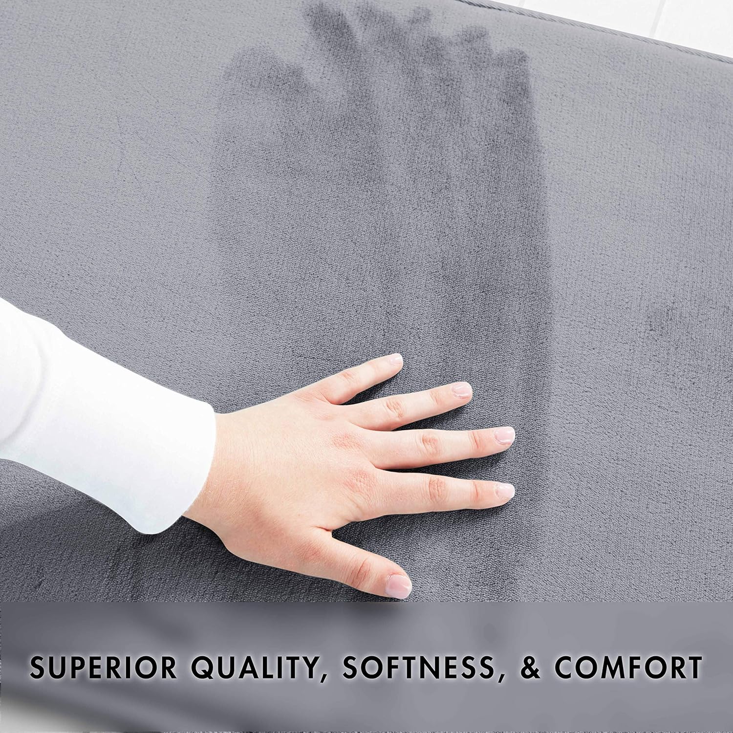 Genteele Memory Foam Bath Mat Non Slip Absorbent Super Cozy Velvet Bathroom Rug Carpet (17 inches X 24 inches, Gray): Home & Kitchen