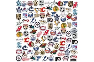 GRAPHICS & MORE National Hockey League NHL Hockey All Teams 100ct Vinyl Large Deluxe Stickers Variety Pack - Laptop, Water Bottle, Scrapbooking, Tablet, Skateboard, Indoor/Outdoor - Set of 100