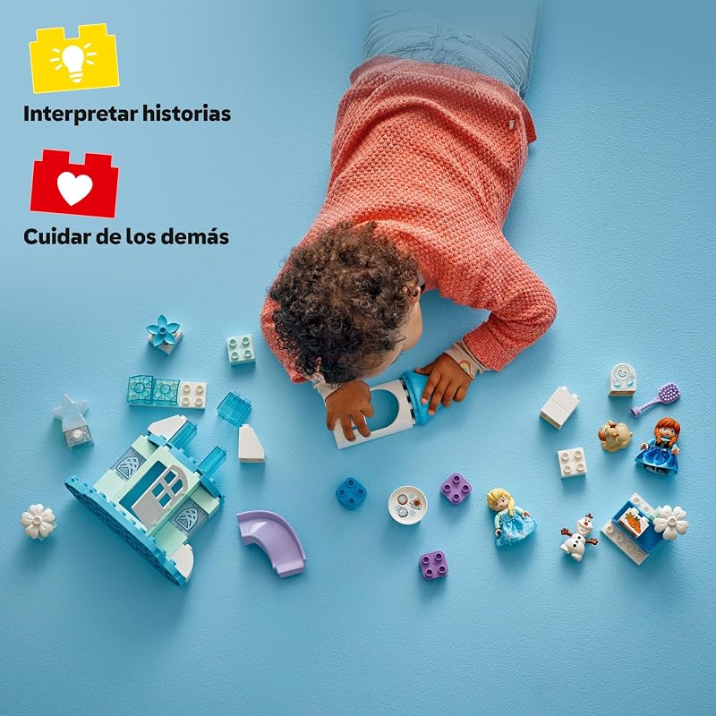 Duplo | Disney Frozen: Fiesta en el Castillo de Anna y Elsa - Juguete Educativo con 5 Figuras Inc. Olaf y Sven - Ladrillo con Luz - Regalo para Niñas y Niños de 2+ Años 10455 — foto 3 de 8