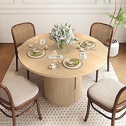 weselon 47 inch Round Dining Table for 4, Kitchen
