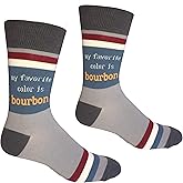 My Favorite Color is Bourbon Men's Socks | Bourbon Gift for Men Funny Novelty Fashion Dress Socks | Unique Gifts for Bourbon Whiskey Lovers | Fun Bourbon Themed Novelty Apparel