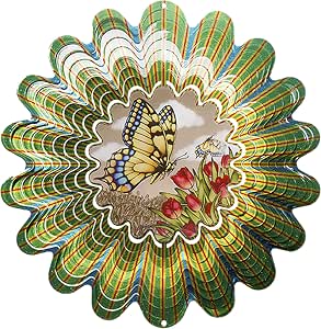 Iron Stop 3D Windspinner „Elfen“ – 25 Cm, Aus Stahl Mit Pulverbeschichtung, Für Garten & Balkon