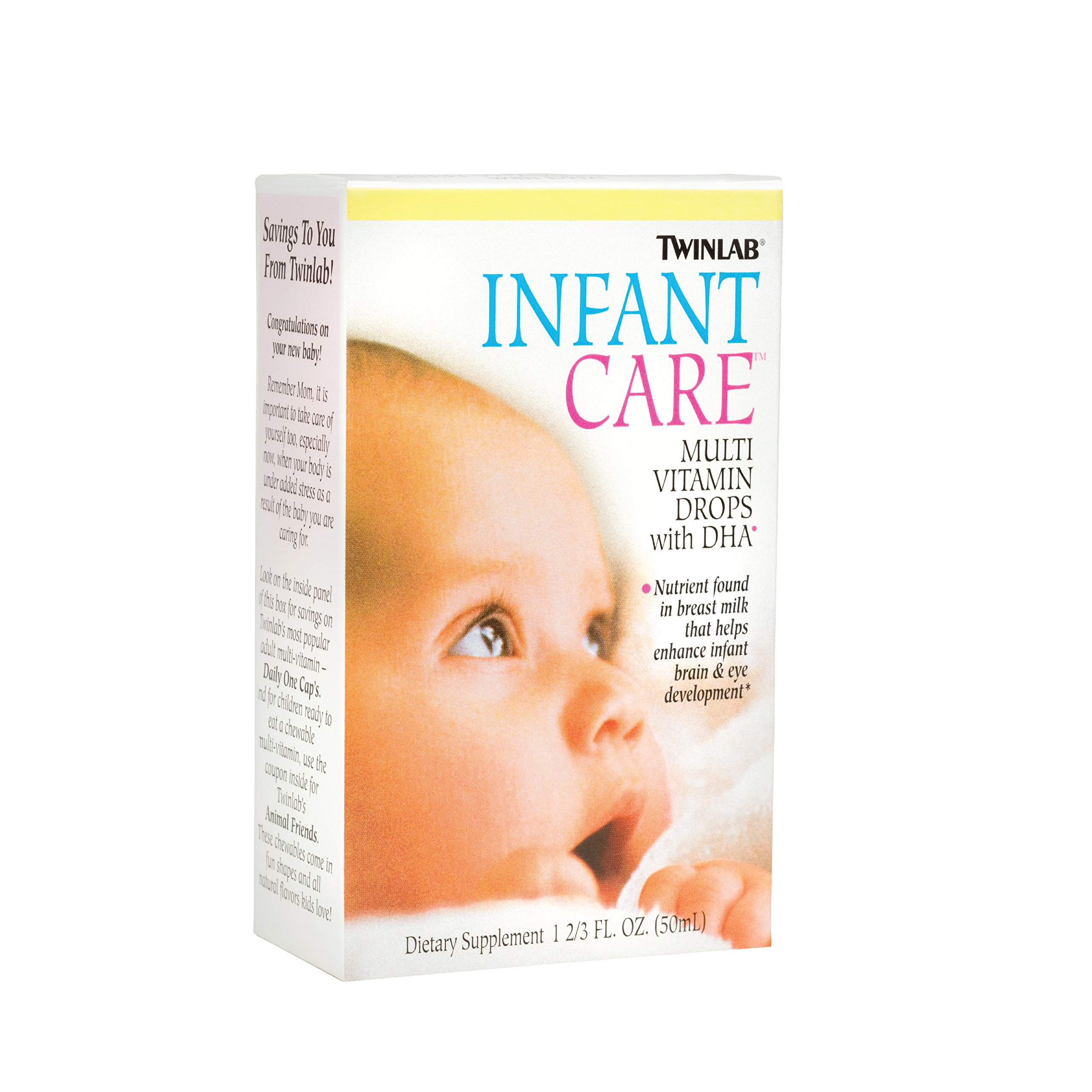 Twinlab Infant Care Multi Vitamin Drops With DHA, 1 2/3 Fl Oz. (50 Ml