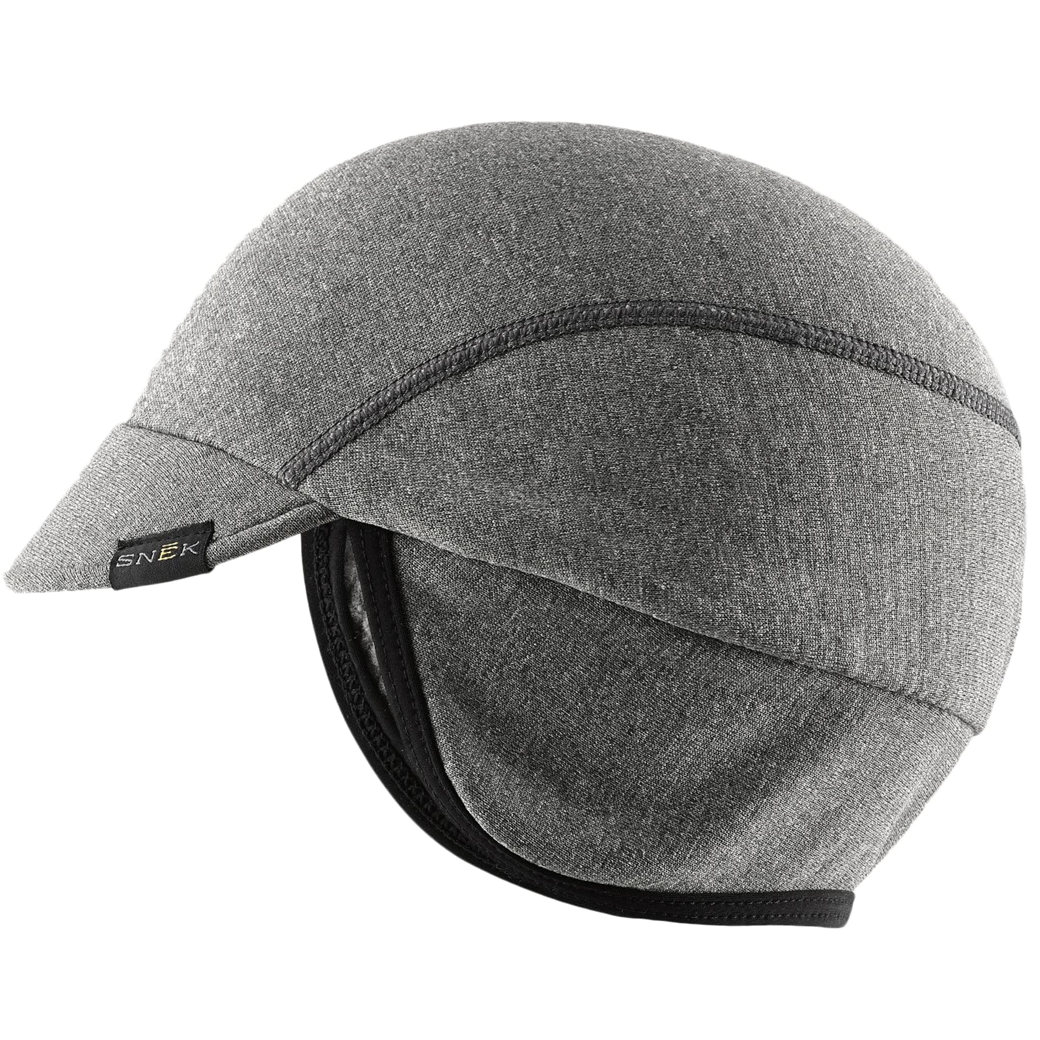 Snēk Cycling Midweight Wool Winter Cap - Cycling Cap - Heather Grey, Grey, Large-X-Large