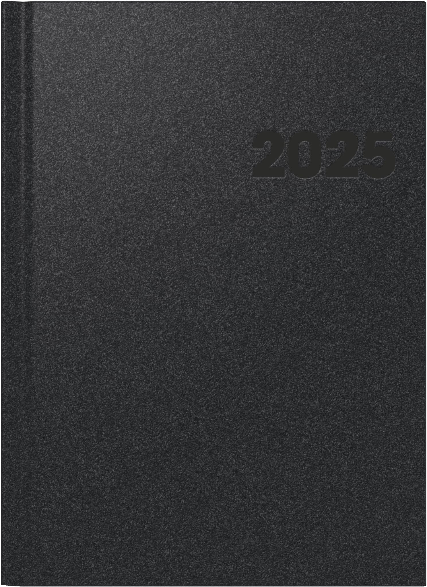 BRUNNEN Book Calendar Model 781 (2025), 2 Pages = 1 Week, A4, 144 Pages, Balacron Cover, Black
