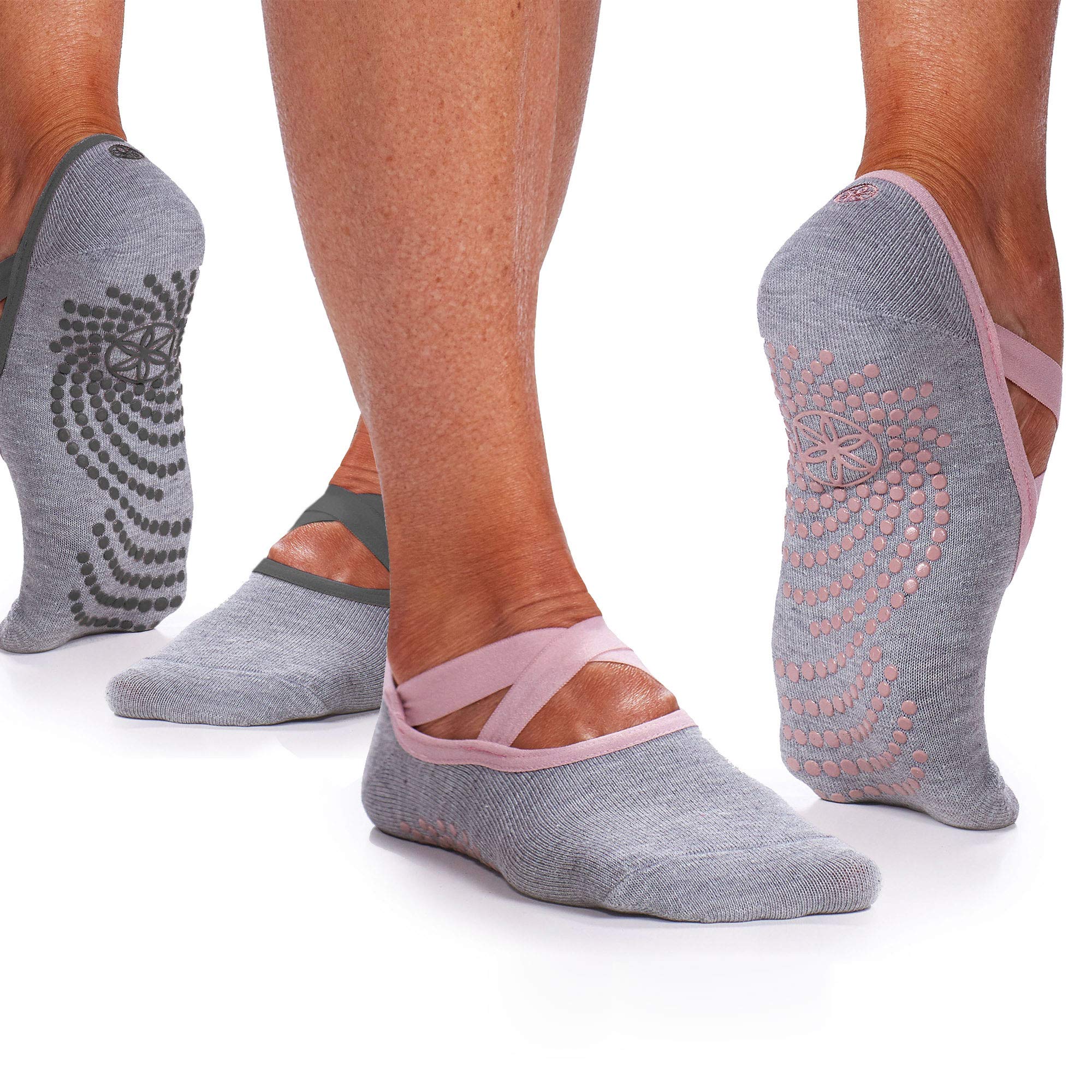 Photo 1 of Gaiam womens Gaiam Yoga Barre Socks Folkstone 2pk, Folkstone (2-pack), 1 US