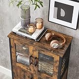 VASAGLE Storage Cabinet Multipurpose Cupboard Industrial Rustic Brown Black view 9