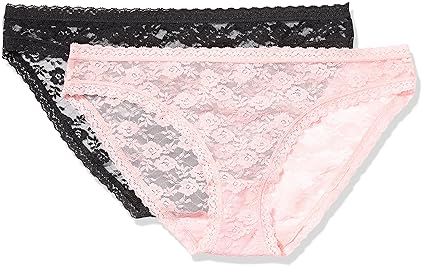 Iris & Lilly Slip Damen durchsichtig mit Spitze, 2er Pack