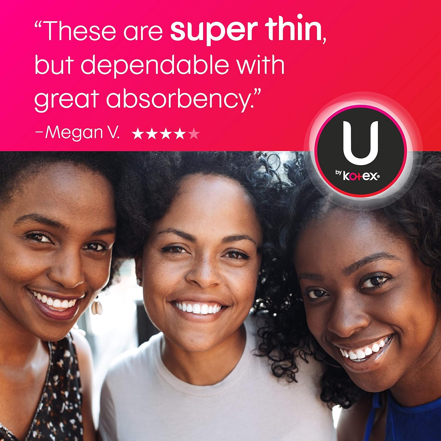 U by Kotex Security Ultra Thin Feminine Pads, Regular, Unscented, 176 Count (4 Packs of 44) (Packaging May Vary): Health & Personal Care