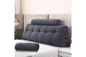 Gpround Wedge Headboard Pillows + A Long and Short Head Roll Pillows Bed Wedge Pillow for Headboard Large Bolster for Bed Backrest Pillows for Sitting in Bed