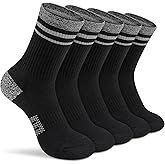 Gonii Women Athletic Crew Socks 5-6 Pairs - Comfort & Cushioned for Running, Hiking, Sports Arch Compression Socks