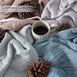 SE SOFTEXLY Cotton Blanket, 4-Layer White Throw