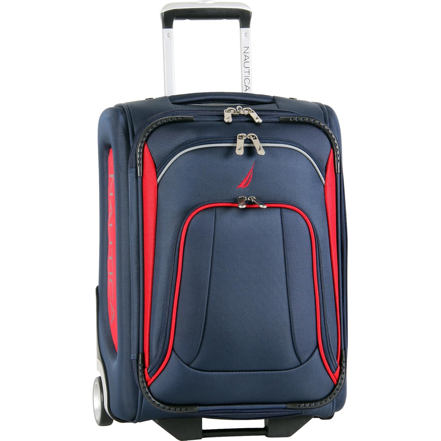 Nautica Luggage Charter 20 Inch Classic Expandable Upright, Navy/Red