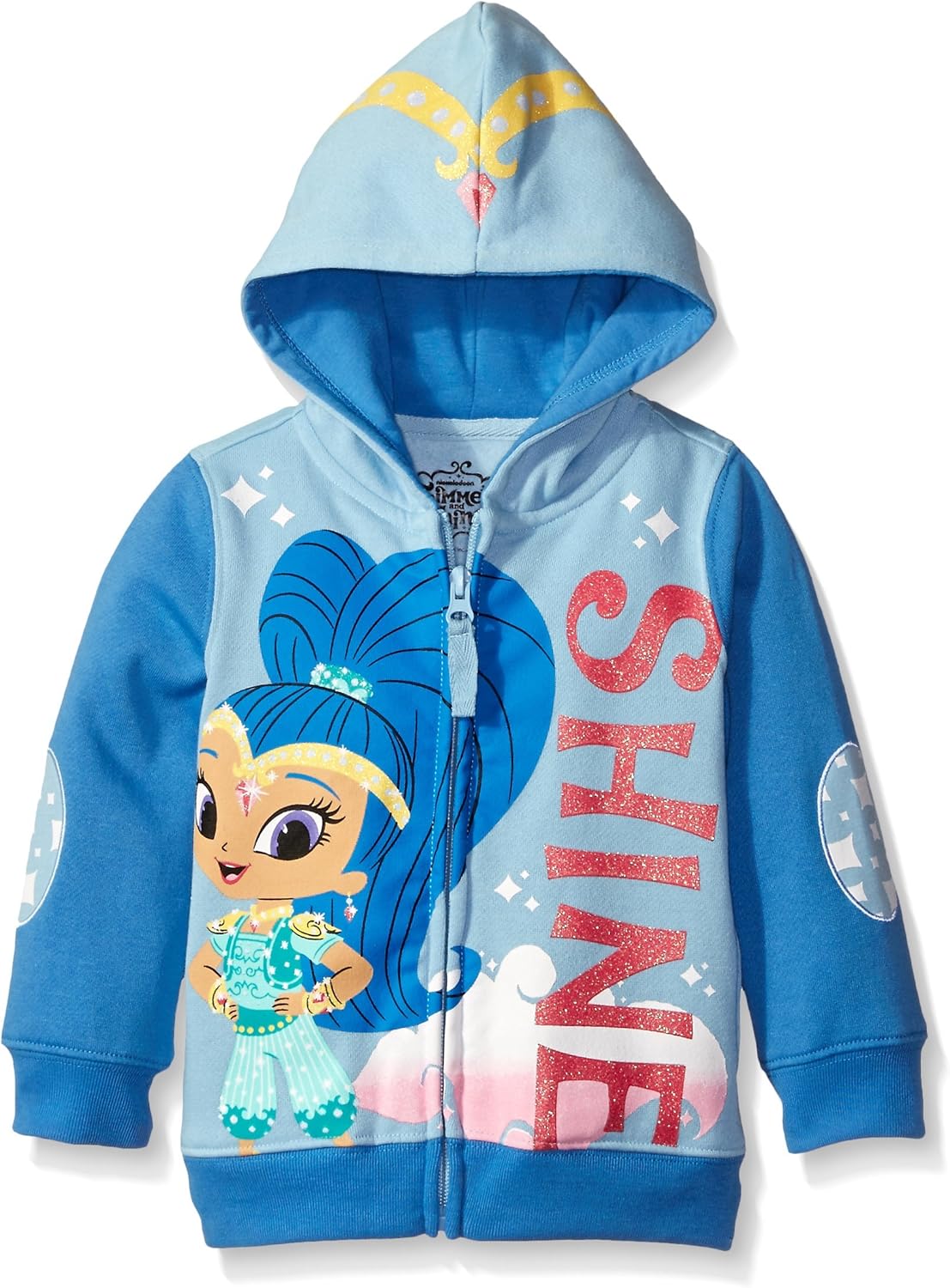 Shimmer and Shine Little Girls' Toddler Character Hoodie, Aqua/Dark Turquoise, 4T: Clothing
