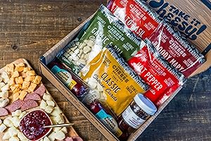 CHEESE BROTHERS INC Cheese Bros Char-CURD-erie Gift Box | Fresh from Wisconsin | Includes Flavored Curds, Summer Sausage and Jam | Ready to Serve Charcuterie Board