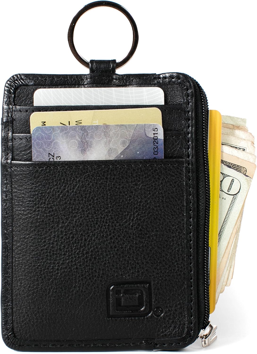 RFID Slim ID Wallet Card Holder Key Ring Front Pocket Wallet with