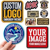 Personalized Embroidered Patches - Custom Logo, Image, Text &ndash; Iron-On, Sew-On, or Hook &amp; Loop &ndash; Sizes 2" to 11" &ndash; Patch Gift for Clothing, Hats, Jacket, Bags, Military, Uniform, Company