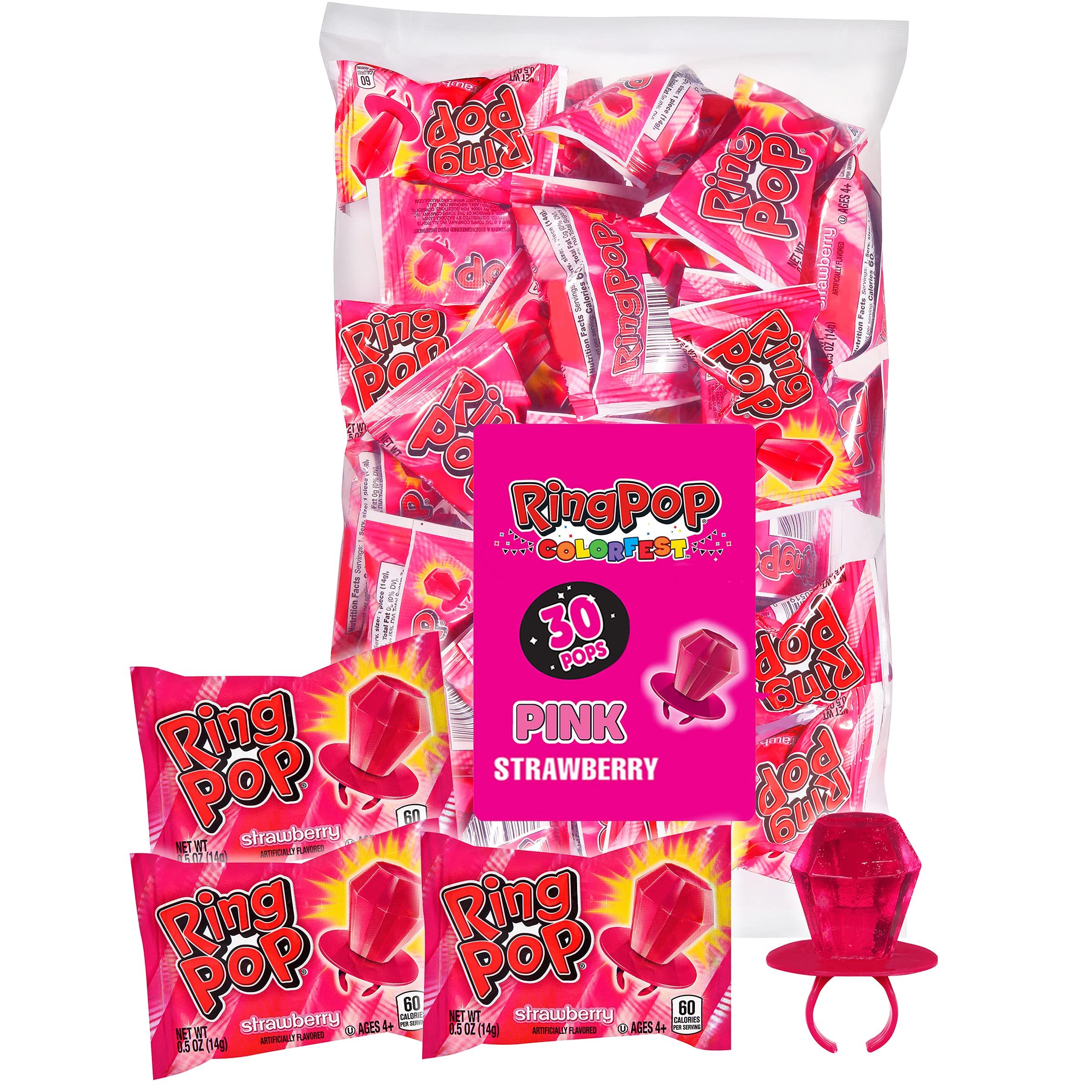 Ring Pop Individually Wrapped Pink Halloween