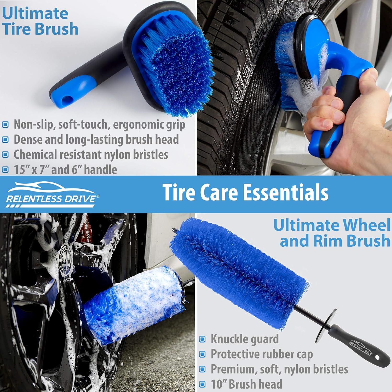 Relentless Drive Car Wash Kit, 14 Pcs Car Cleaning Kit for Exterior Car Cleaner & Car Interior Cleaner, The Ultimate Car Detailing Kit Designed to Last & Safe for All Surfaces: Automotive