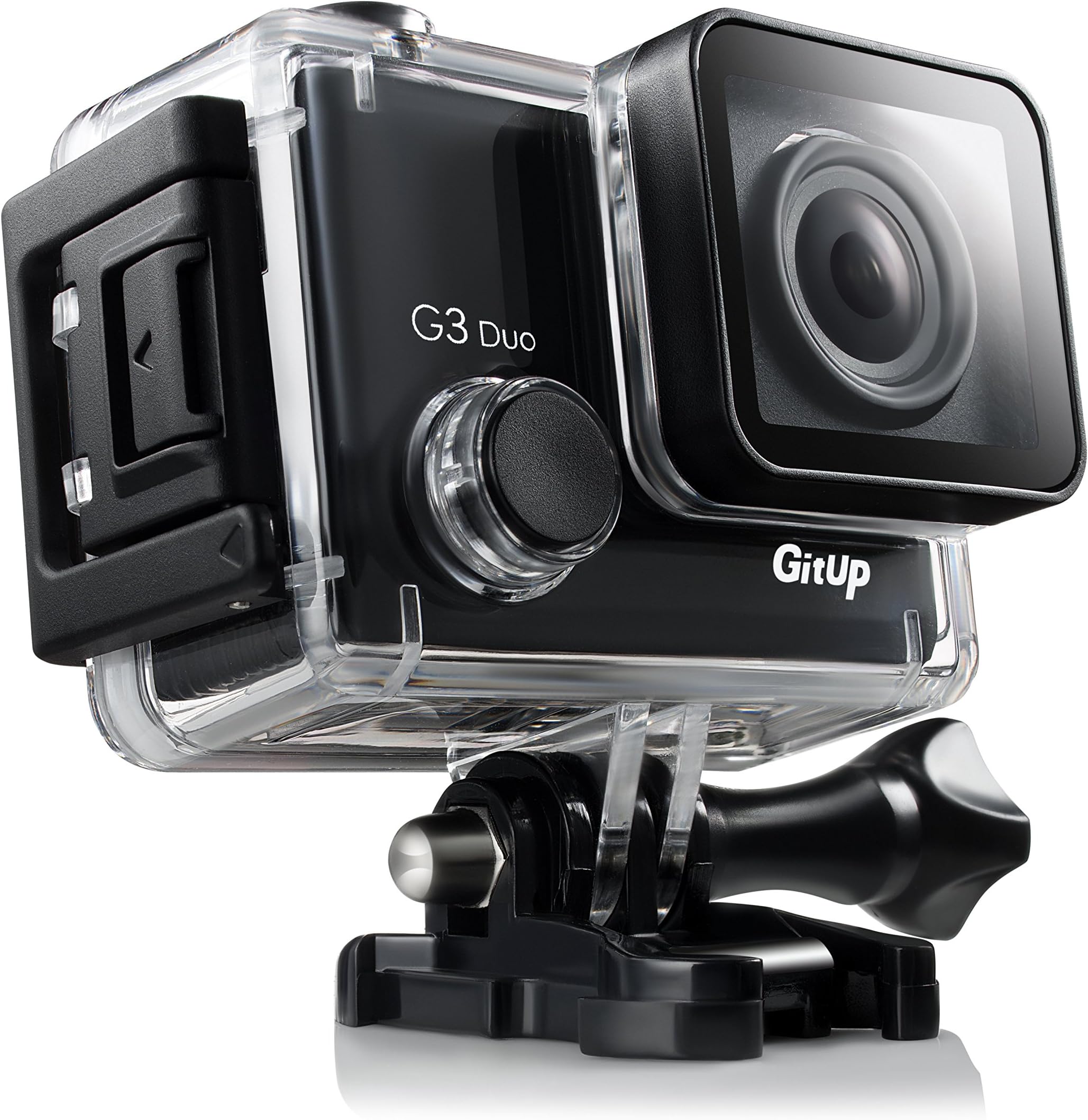 SpyTec GitUp G3 Duo 2.0" 2160P HD Compact Action Camera W/170 Deg Wide-Angle Lens 128GB Storage, G-Sensor Capabilities