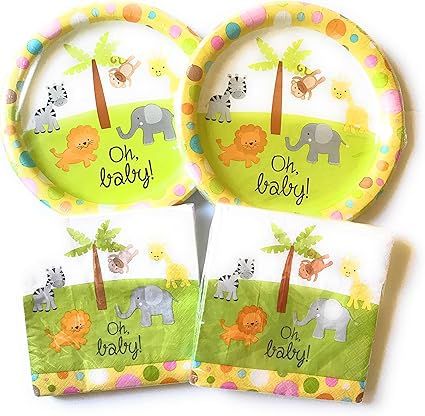 safari baby shower plates and napkins