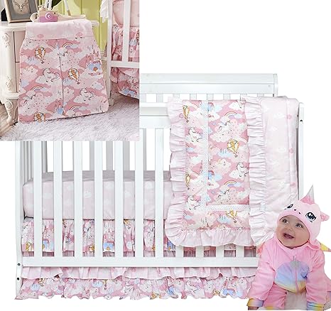 unicorn baby comforter set