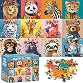 100 Pieces Puzzles for Kids Ages 4-8 | Beautiful Wild Animals Jigsaw Puzzles | Large 100 Piece Puzzle for Toddler Children | Sturdy,Safe | Engaging &amp; Educational Toys Great Gift for Boys Girls,15x10in
