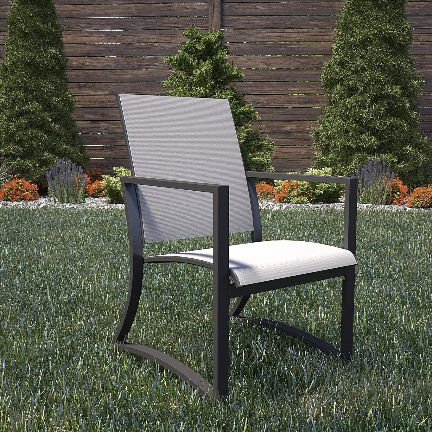 Cosco Outdoor Living 88681LGCE Cosco Outdoor Furniture Dining Chairs, Charcoal: Garden & Outdoor