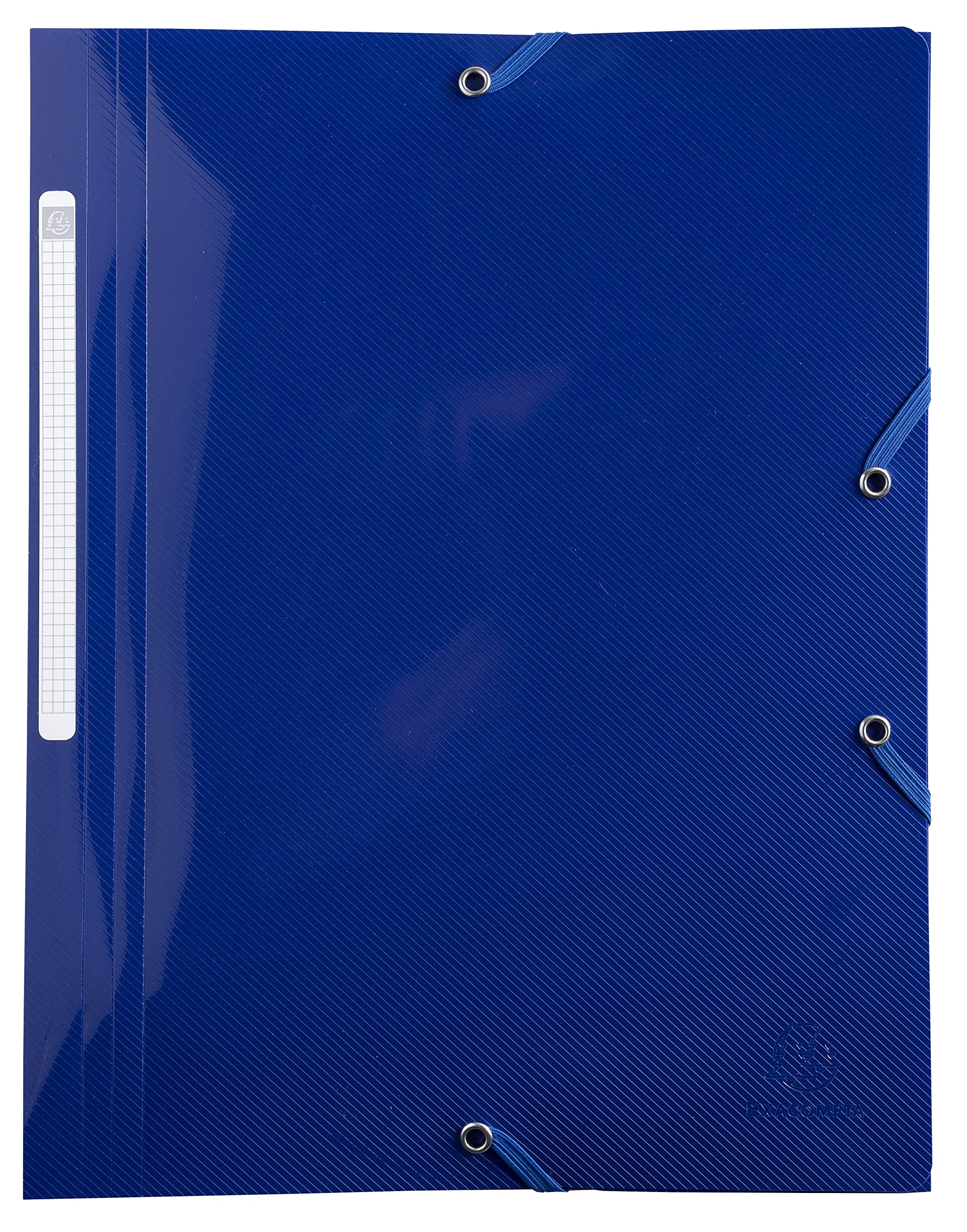 Exacompta - Ref. 55110E - Bee Blue 3 flap folder with elastic closure, Polypropylene - A4 - assorted colors