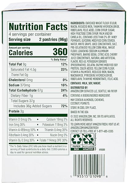 AMAZON FRESH, FROSTED CHERRY TOASTER PASTRIES, 8 COUNT