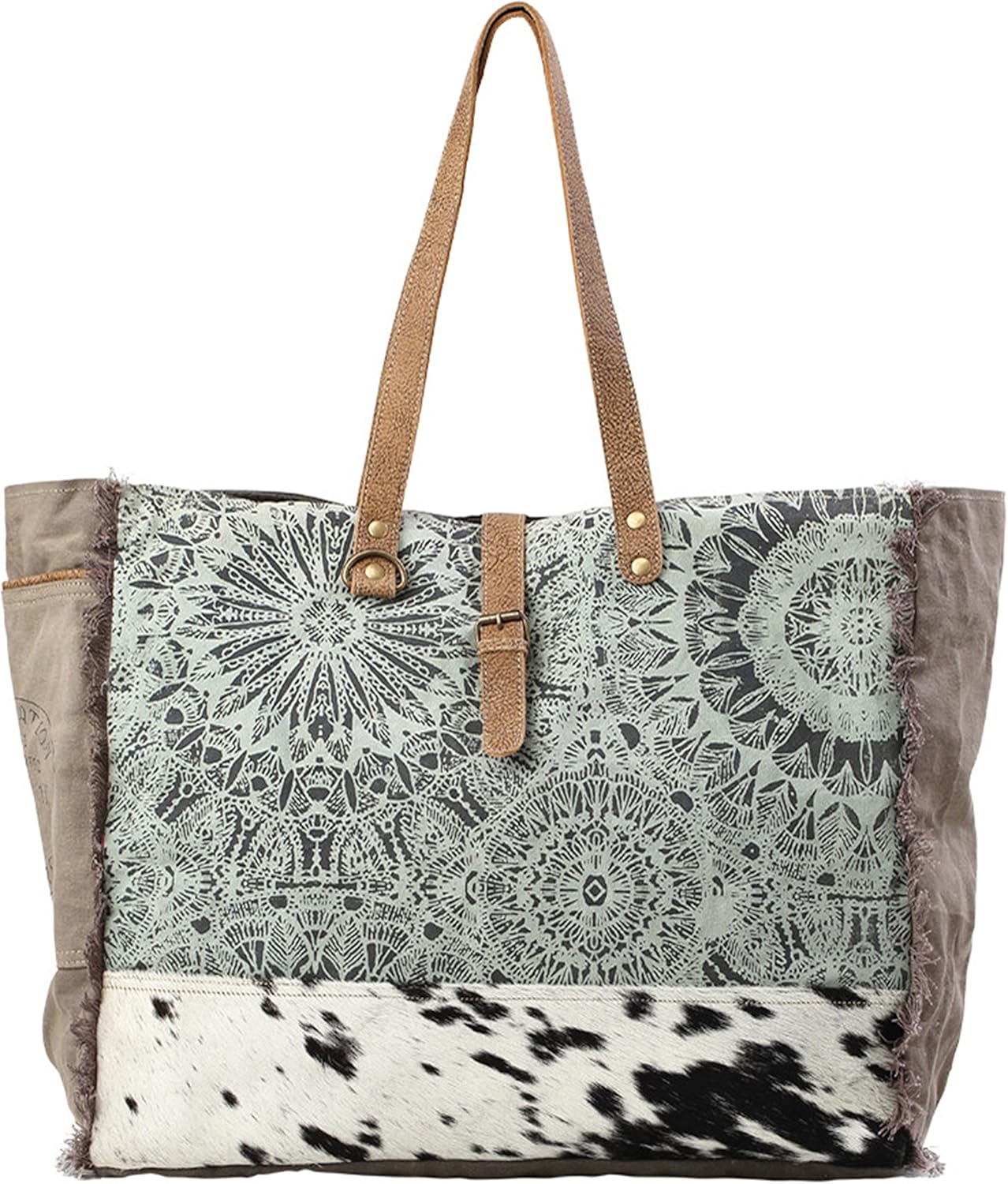Myra Bag GREEN FLORAL PRINT WEEKENDER BAG with Hairon Shoes