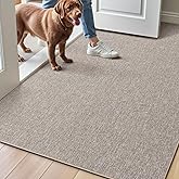 LUMI Ultra Thin Door Mat for Entryway,48"x72" Low Profile Non Slip Rubber Backing Indoor Doormat, Easy Clean Welcome Entrance Mat for Inside House, Patio, Beige